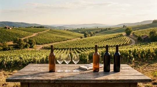 Authentische Weinprobe an der Deutschen Weinstraße mit regionalen Riesling-Flaschen unter zehn Euro